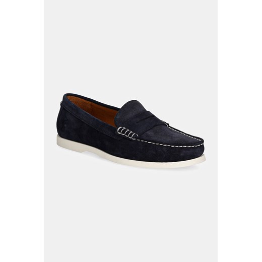 Polo Ralph Lauren mokasyny zamszowe Merton Penny męskie kolor granatowy 803945275001 ze sklepu ANSWEAR.com w kategorii Mokasyny męskie - zdjęcie 174567628