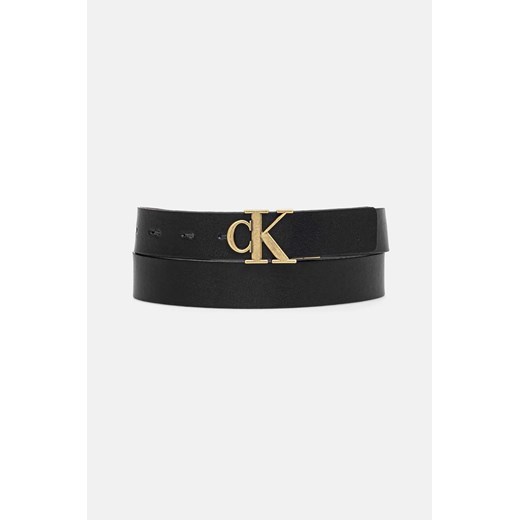 Calvin Klein Jeans pasek skórzany dwustronny damski kolor czarny K60K612288 ze sklepu ANSWEAR.com w kategorii Paski damskie - zdjęcie 174567685
