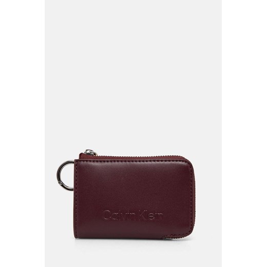 Calvin Klein portfel damski kolor bordowy K60K612441 ze sklepu ANSWEAR.com w kategorii Portfele damskie - zdjęcie 174567715