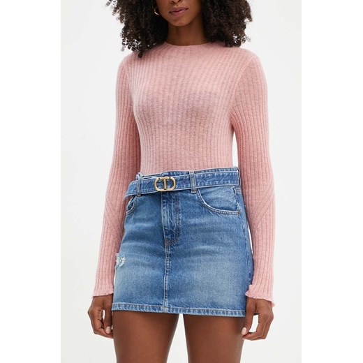Twinset spódnicospodnie jeansowe kolor niebieski mini prosta 242TP2561 ze sklepu ANSWEAR.com w kategorii Spódnice - zdjęcie 174567748