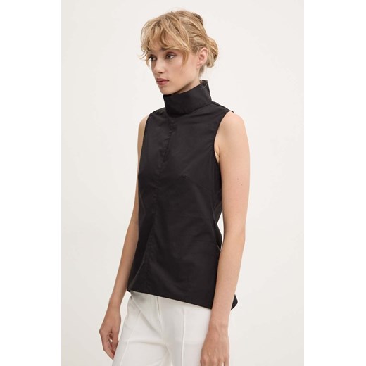 Remain top Sleeveless Top damski kolor czarny gładka 501938100 ze sklepu ANSWEAR.com w kategorii Bluzki damskie - zdjęcie 174567859