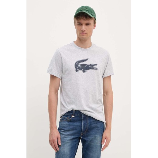 Lacoste t-shirt Koszulka Lacoste Tee-shirt TH2042 MNC męski kolor szary z nadrukiem ze sklepu ANSWEAR.com w kategorii T-shirty męskie - zdjęcie 174567919
