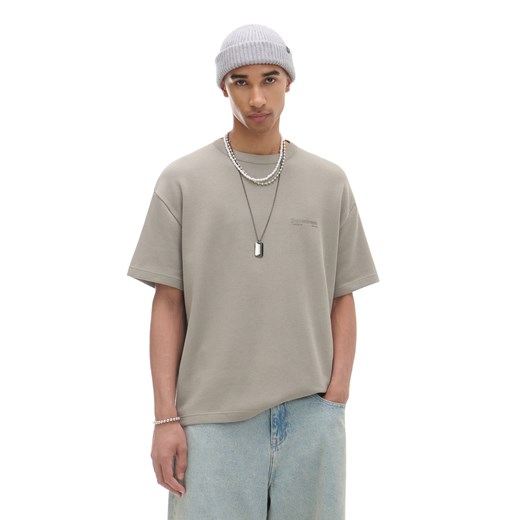 Cropp - T-shirt z napisami - zielony Cropp M Cropp