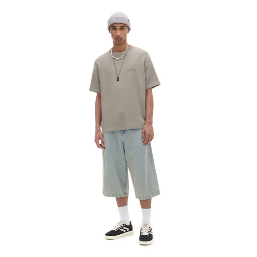 Cropp - T-shirt z napisami - zielony Cropp L Cropp