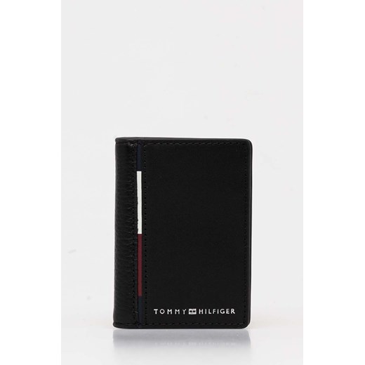 Tommy Hilfiger etui na karty skórzane kolor czarny AM0AM12758 ze sklepu ANSWEAR.com w kategorii Portfele męskie - zdjęcie 174571986