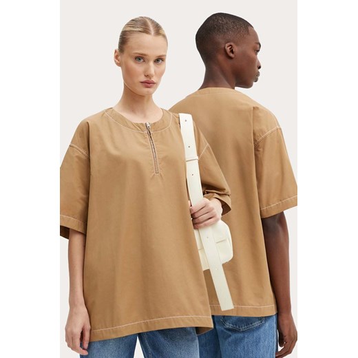 Sunnei t-shirt kolor beżowy gładki RTWXTOP003 ze sklepu ANSWEAR.com w kategorii T-shirty męskie - zdjęcie 174572148