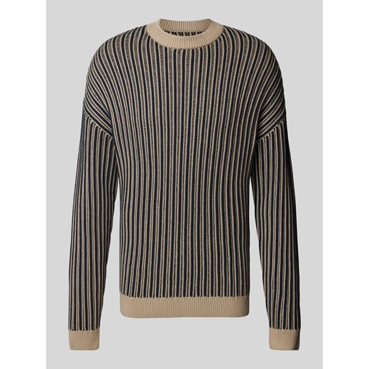 Sweter z dzianiny z okrągłym dekoltem ze sklepu Peek&Cloppenburg  w kategorii Swetry męskie - zdjęcie 174572677