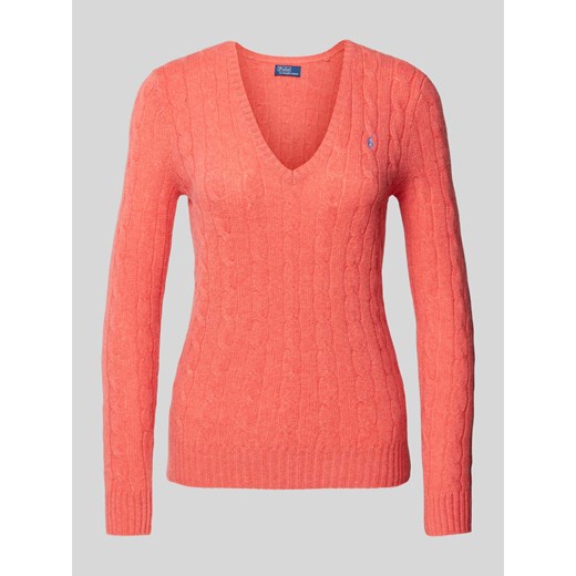 Sweter z dzianiny z mieszanki wełny i kaszmiru ze ściegiem warkoczowym ze sklepu Peek&Cloppenburg  w kategorii Swetry damskie - zdjęcie 174572697