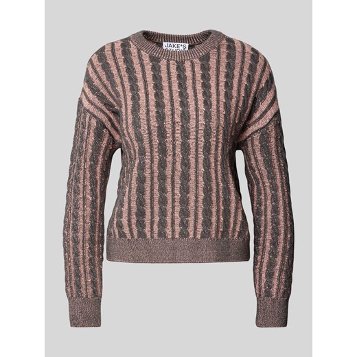 Sweter z dzianiny z wzorem warkocza ze sklepu Peek&Cloppenburg  w kategorii Swetry damskie - zdjęcie 174572729
