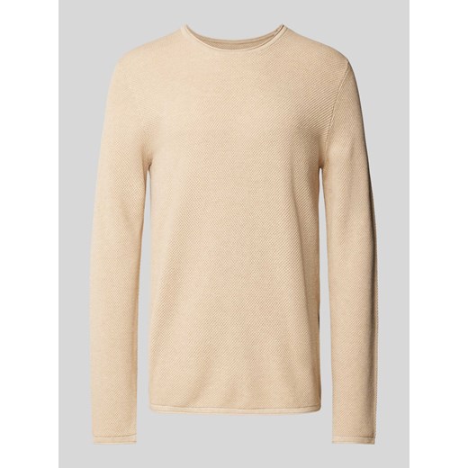 Sweter z dzianiny o kroju regular fit z fakturowanym wzorem ze sklepu Peek&Cloppenburg  w kategorii Swetry męskie - zdjęcie 174572816
