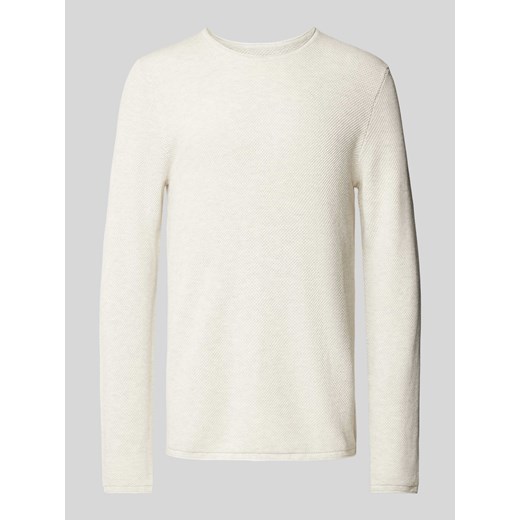 Sweter z dzianiny o kroju regular fit z fakturowanym wzorem ze sklepu Peek&Cloppenburg  w kategorii Swetry męskie - zdjęcie 174572876