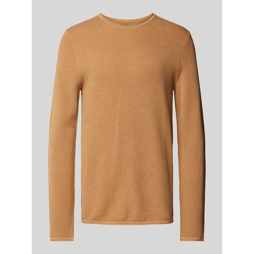 Sweter z dzianiny o kroju regular fit z fakturowanym wzorem ze sklepu Peek&Cloppenburg  w kategorii Swetry męskie - zdjęcie 174573017