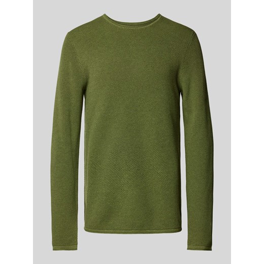 Sweter z dzianiny o kroju regular fit z fakturowanym wzorem ze sklepu Peek&Cloppenburg  w kategorii Swetry męskie - zdjęcie 174573225