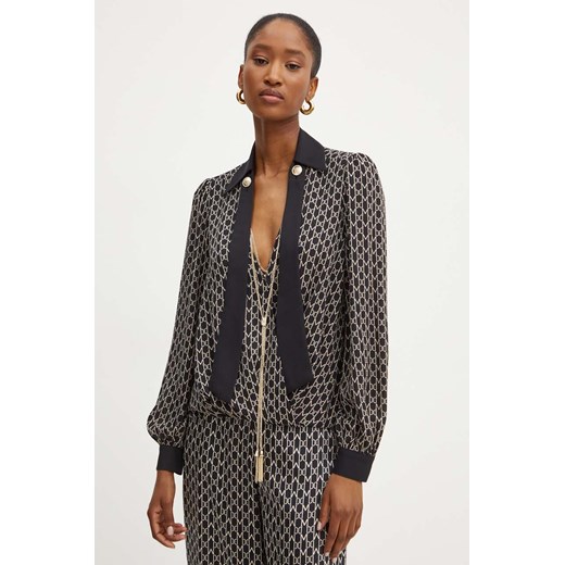 Marciano Guess bluzka FREDA damska kolor czarny wzorzysta 4YGH34 7142A ze sklepu ANSWEAR.com w kategorii Bluzki damskie - zdjęcie 174578665