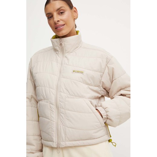 Columbia kurtka Wallowa Insulated damska kolor szary przejściowa oversize 2090751 ze sklepu ANSWEAR.com w kategorii Kurtki damskie - zdjęcie 174578859