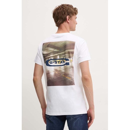 G-Star Raw t-shirt bawełniany męski kolor biały z nadrukiem D25093-C784 ze sklepu ANSWEAR.com w kategorii T-shirty męskie - zdjęcie 174579346