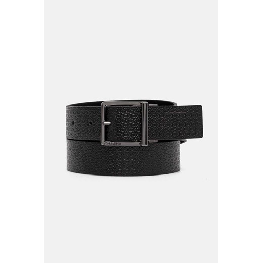 Calvin Klein pasek skórzany dwustronny męski kolor czarny K50K512337 ze sklepu ANSWEAR.com w kategorii Paski męskie - zdjęcie 174579778