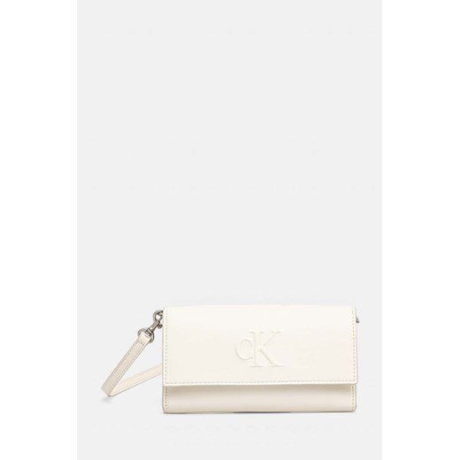 Calvin Klein Jeans portfel damski kolor beżowy K60K612742 ze sklepu ANSWEAR.com w kategorii Portfele damskie - zdjęcie 174579785