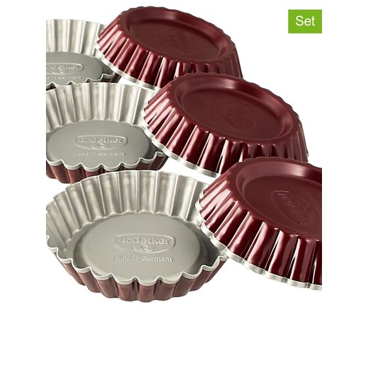 Dr. Oetker Foremki (12 szt.) &quot;Classic&quot; w kolorze szaro-czerwonym do tartaletek - Ø 10 cm ze sklepu Limango Polska w kategorii Akcesoria do pieczenia - zdjęcie 174581698