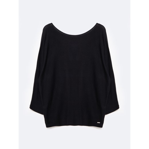 Sweter damski z wiskozy z rękawem 3/4 czarny Kikalia 906 ze sklepu Big Star w kategorii Swetry damskie - zdjęcie 174581779