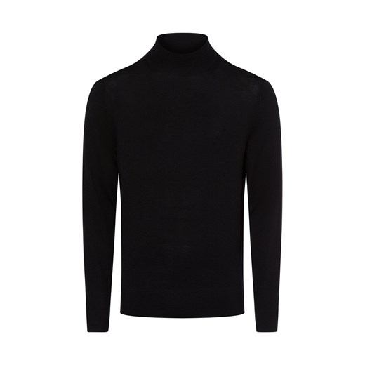 Calvin Klein Męski sweter Mężczyźni Wełna czarny jednolity ze sklepu vangraaf w kategorii Swetry męskie - zdjęcie 174582648