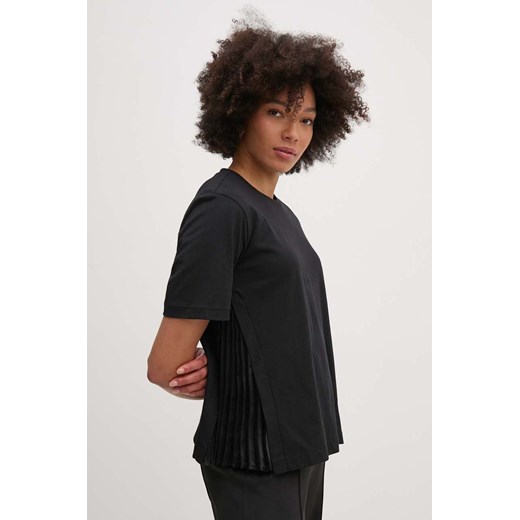 Sisley t-shirt bawełniany damski kolor czarny 3AIRL106B ze sklepu ANSWEAR.com w kategorii Bluzki damskie - zdjęcie 174583988