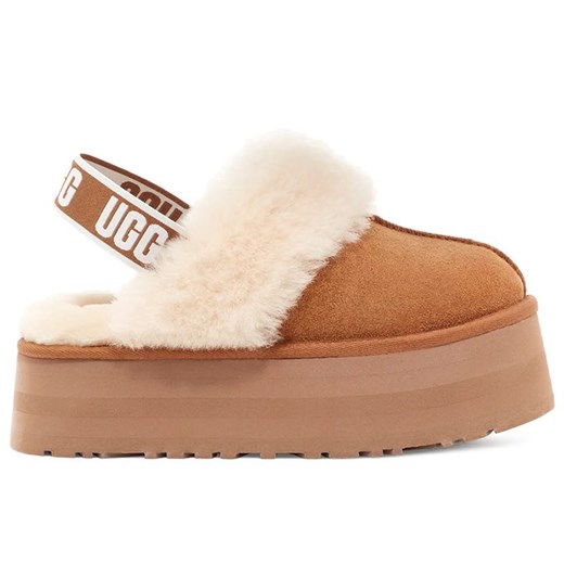 Buty damskie Ugg W Funkette 1113474-CHE - brązowe ze sklepu streetstyle24.pl w kategorii Kapcie damskie - zdjęcie 174585767