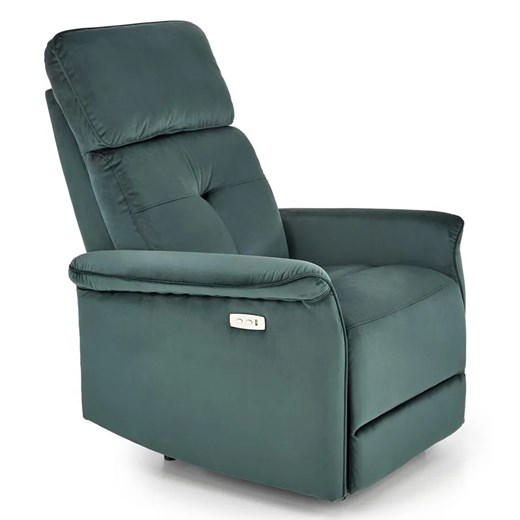 Zielony rozkładany welurowy fotel wypoczynkowy W2-T93 ze sklepu Edinos.pl w kategorii Fotele - zdjęcie 174587519