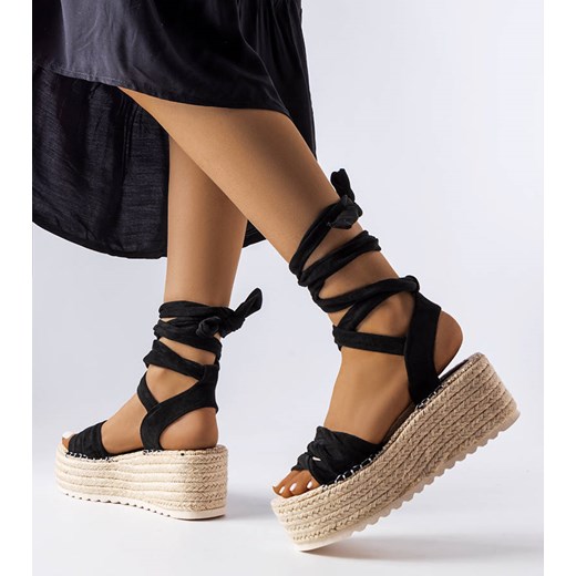 Czarne espadryle na platformie Loiseau ze sklepu gemre w kategorii Espadryle damskie - zdjęcie 174589427