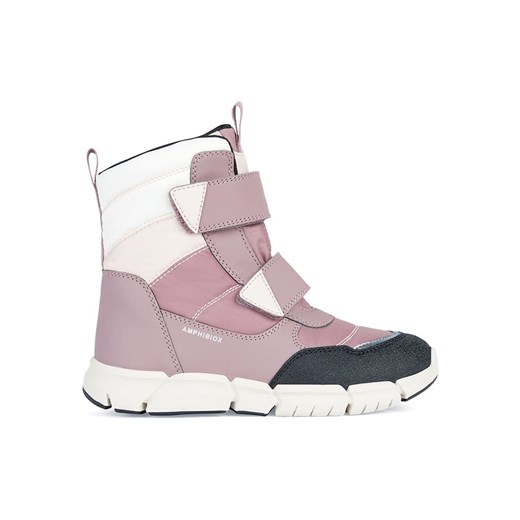 Buty zimowe dziecięce Geox na rzepy różowe