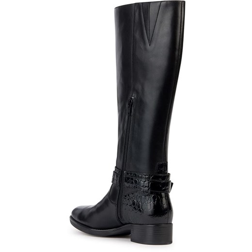 Kozaki damskie Geox casual czarne na jesień 