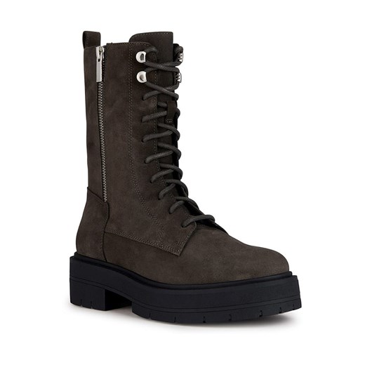 Geox kozaki damskie z tkaniny płaskie wiązane 