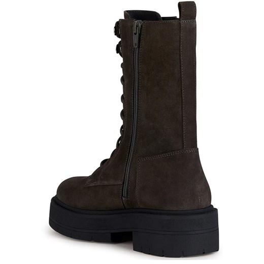 Brązowe kozaki damskie Geox casualowe z tkaniny 