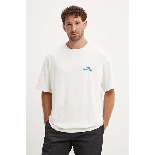 Les Deux t-shirt bawełniany męski kolor beżowy z nadrukiem LDM101197 ze sklepu ANSWEAR.com w kategorii T-shirty męskie - zdjęcie 174598938