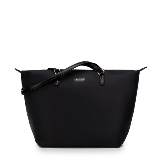 Damska shopperka z nylonu trapezowa czarna ze sklepu WITTCHEN w kategorii Torby Shopper bag - zdjęcie 174600819