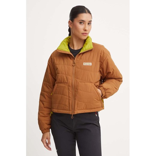 Columbia kurtka Wallowa Insulated damska kolor brązowy przejściowa oversize 2090751 ze sklepu ANSWEAR.com w kategorii Kurtki damskie - zdjęcie 174604308