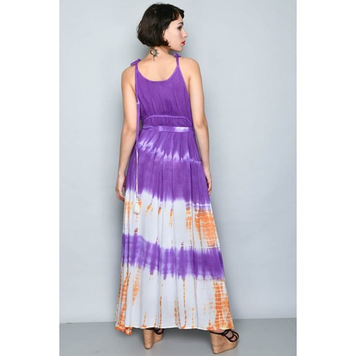 Sukienka H.H.G. z wiskozy na ramiączkach rozkloszowana maxi 