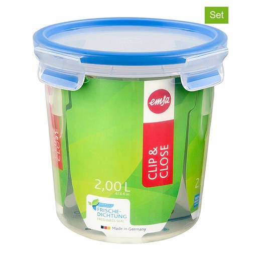 Emsa Pojemnik &quot;Clip &amp; Close&quot; w kolorze niebieskim na żywność - 2 l ze sklepu Limango Polska w kategorii Pojemniki kuchenne - zdjęcie 174607859