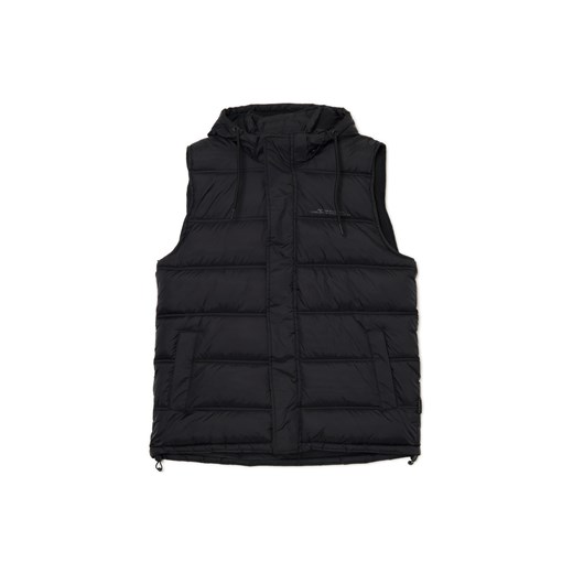 Cropp - Czarna pikowana kamizelka z kapturem - czarny Cropp M Cropp