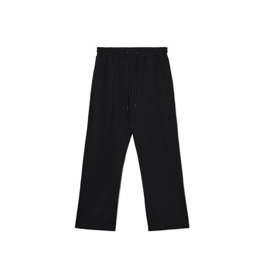 Cropp - Czarne spodnie dresowe z zatrzaskami - czarny Cropp S Cropp