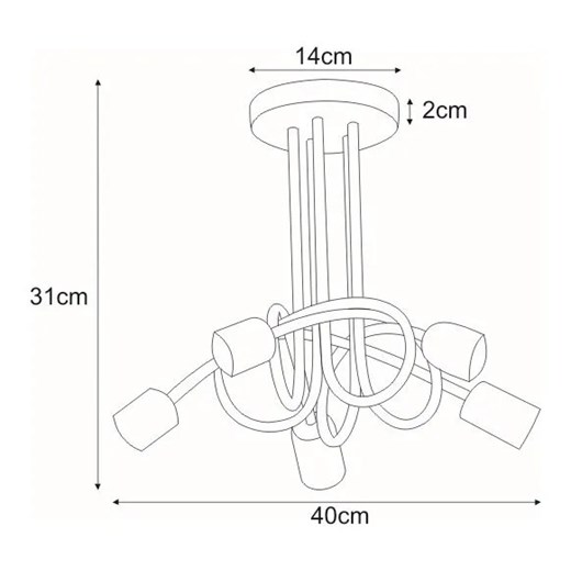 Czarna loftowa lampa sufitowa supeł - S147-Tova Lumes One Size Edinos.pl