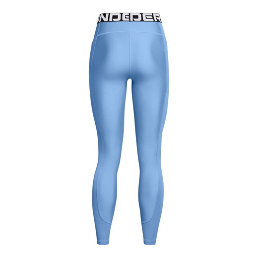 Damskie legginsy treningowe Under Armour Heatgear Rib Legging - niebieskie ze sklepu Sportstylestory.com w kategorii Spodnie damskie - zdjęcie 174616317