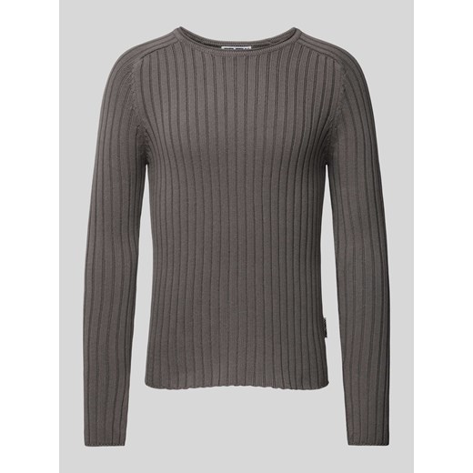 Sweter z dzianiny z prążkowanym,okrągłym dekoltem ze sklepu Peek&Cloppenburg  w kategorii Swetry męskie - zdjęcie 174617826