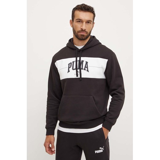 Puma bluza męska kolor czarny z kapturem wzorzysta 681796 ze sklepu ANSWEAR.com w kategorii Bluzy męskie - zdjęcie 174618039