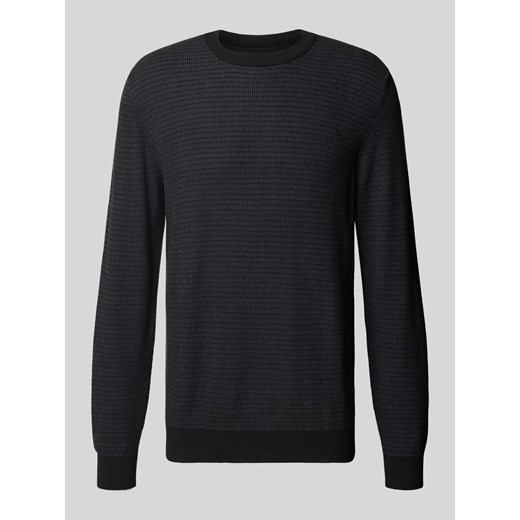 Sweter z dzianiny z okrągłym dekoltem ze sklepu Peek&Cloppenburg  w kategorii Swetry męskie - zdjęcie 174621157
