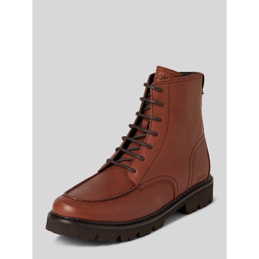 Buty skórzane z detalami z logo model ‘loreto hektor’ ze sklepu Peek&Cloppenburg  w kategorii Buty zimowe męskie - zdjęcie 174627226