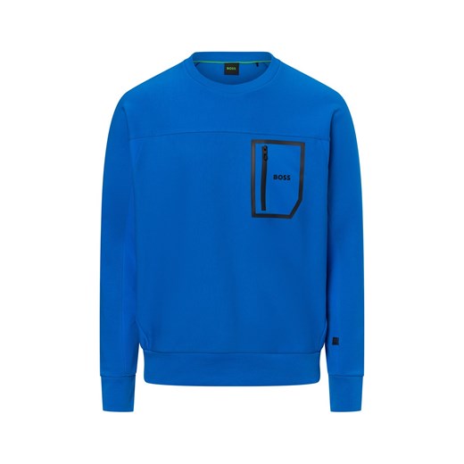 BOSS Green Bluza męska - Salbiq Mężczyźni błękit królewski jednolity ze sklepu vangraaf w kategorii Bluzy męskie - zdjęcie 174629495