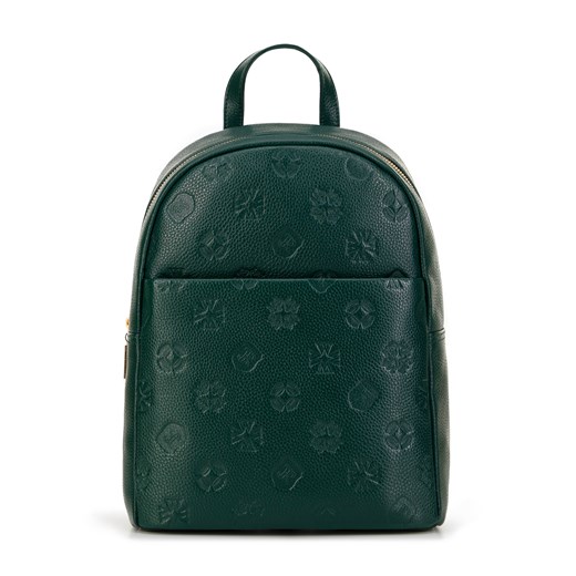Damski plecak skórzany w monogram ciemny zielony ze sklepu WITTCHEN w kategorii Plecaki - zdjęcie 174629638