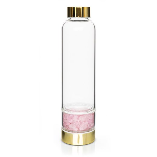 Butelka na wodę z różowym kwarcem 450mL ze sklepu Sklep SOXO w kategorii Bidony i butelki - zdjęcie 174631158