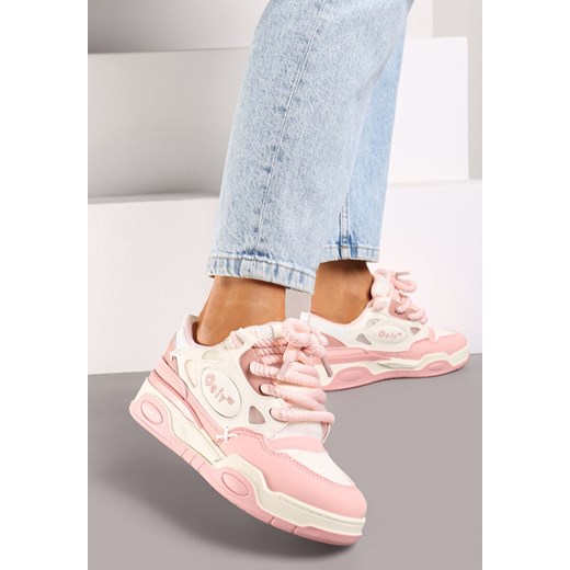 Buty sportowe damskie Born2be sneakersy sznurowane na płaskiej podeszwie